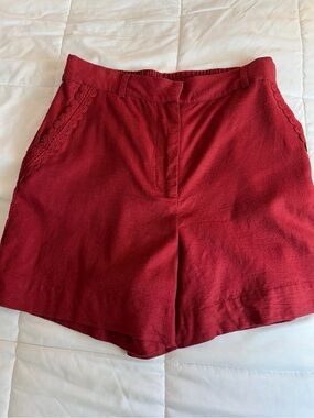House of Harlow 1960 Red Lace-Trim Shorts NWOT size M